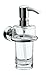 Produktbild Emco Flüssigseifenspender Rondo 2 (Inhalt 130 ml, Behälter Kristallglas klar, Dosierpumpe Kunststoff, Seifenspender für Bad, ohne Seife) 452100100