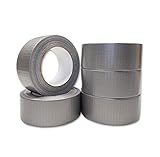 5er Pack | Premium Gewebeband Grau [50m x 48mm] Panzertape Klebeband Reparaturband | hohe Klebekraft | Gaffa Tape