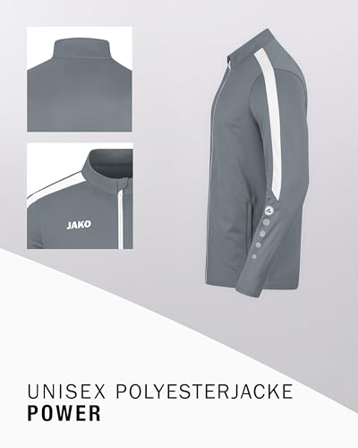 JAKO Herren Polyesterjacke Power, Steingrau, 3XL – Ansicht 4