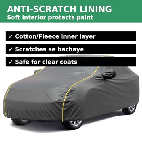 Image of Boo-Bee Smart 100% Waterproof Car Body Cover for Punch Cover (All Models) with Mirror Pockets | Triple Stitched, Elastic, Custom Fit, Heat Resistant, Anti-Dust, All-Weather Cover - Grey Series
