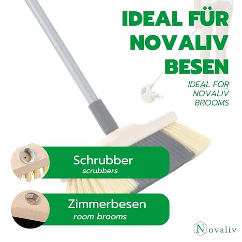 Besenstiel Novaliv Teleskop 2er Set mit Gewinde 79-130 cm Silber