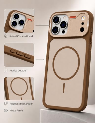 Image of Compatible for iPhone 13 Pro Case, Matte iPhone 13 Pro Back Cover, Shockproof Drop Protection, (Brown)