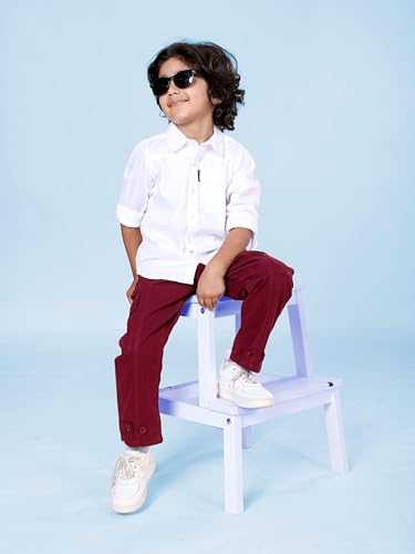 Image of Boys Cotton Full Length Front Cut Sew Cargo Pant with Bottom Tab