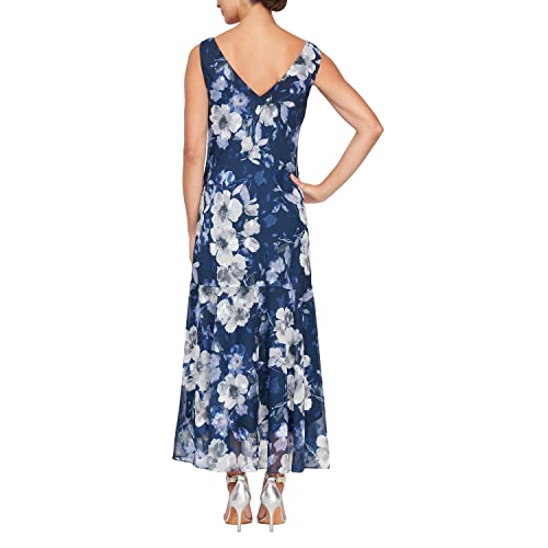 Alex Evenings Women's Formal Sleeveless Cowl Neck Floral Print Gown with Shawl, Wedding Guest, Mother of The Bride Dress2