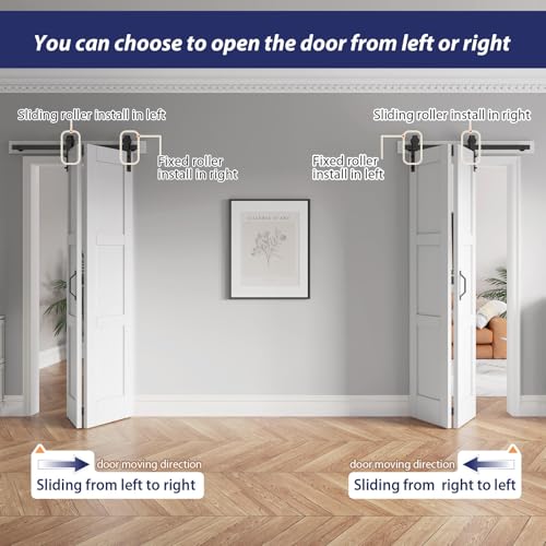 Image of FREDBECK Bifold Barn Door 36x96 (Double 18x96) Bi-fold Closet Doors,White