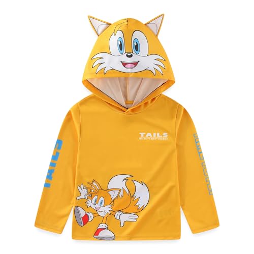 SEGA Sonic The Hedgehog Tails Boys Long Sleeve Hooded Shirt for Big Kids2