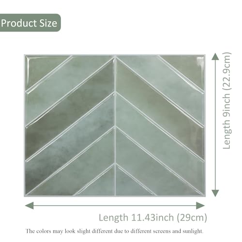 WoStick Klebefliesen Küche 3D Fliesenaufkleber Wandfliesen Selbstklebend, Klebefliesen für Bad Küche 10-Stück (29 x 22,9 cm)