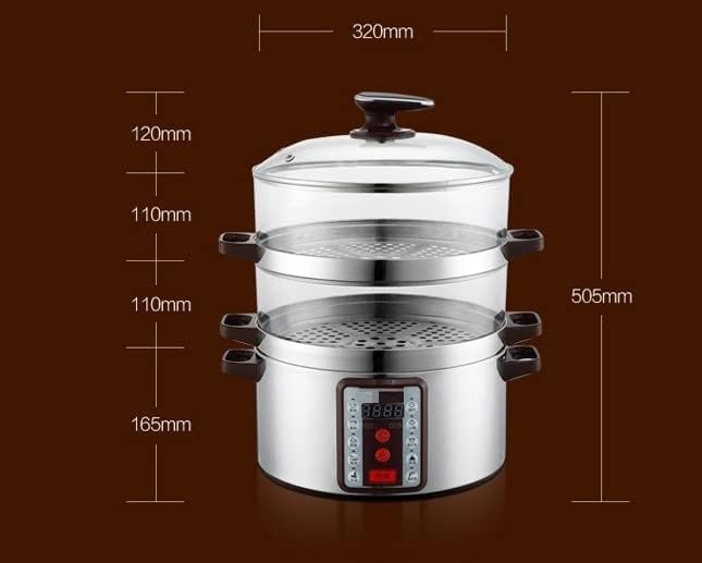 32cm Diameter Smart Electric Steamer 6 Gear Adjustable 3 Layer Multi Cooker Transparent Type Household Electric Steaming Pot Home Best Choice