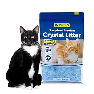 PetSafe ScoopFree Premium Crystal Cat Litter - Ultra-Absorbent Silica Universal Litterbox Crystals - Non-Clumping Odor Control - Fresh Scent - 8 lb Bag