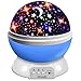Starry Night Light Projector, Moredig 360 Degree Rotating Star Lamp Projector with 8 Color Light Modes, Galaxy Projector Light for Kids Baby Bedroom Decoration- Blue