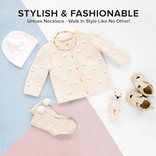 Baltic Proud Amber Necklace (Unisex Honey Rose Polished 12.5 Inches) - Certified Premium Quality Raw Baltic Sea Amber4