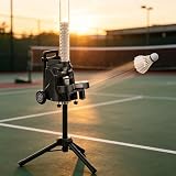 PioMue Mini Macchina per Allenamento di Badminton, Macchina Lancia-Palline Regolabile, Macchina Lancia-Palline Intelligente, Ideale per Tutti i Livelli di abilità Mini