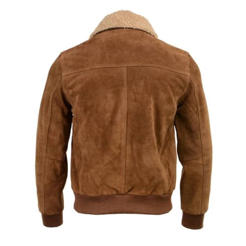 Milwaukee Leather Vintage SFM1818 Men's Classic Beige Suede Leather Fashion Coat Jacket w/Front Zipper Closure2