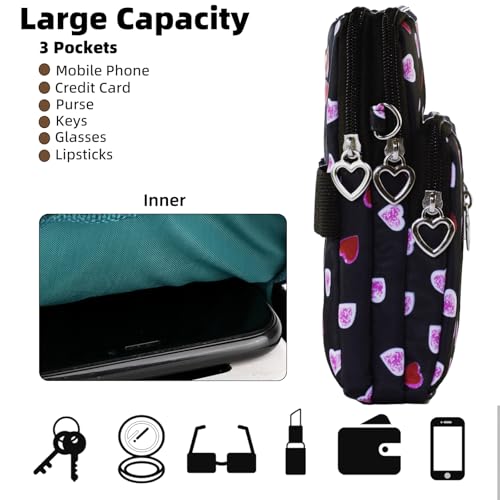 Image of JANKS Small Crossbody Bag for Women - Mini Phone Purses with Crossbody Strap and Wallet - Nylon Arm Bag
