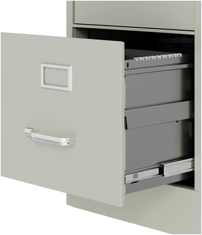 Hirsh Industries 25" Deep 4 Drawer Commercial Letter Size Filing Cabinet Finish: Light Gray, Fully Assembled