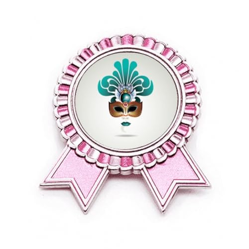 Broche tête de cyan Happy Carnival de Venise en métal rose taille M, un cadeau original