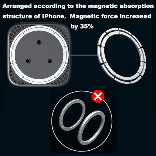 Rigdance 17mm Magnetic Phone Mount Base for MagSafe 0.67\" Ball Socket, Replacement Phone Car Mount Accessory (Simple Square Design) - Thumbnail 7