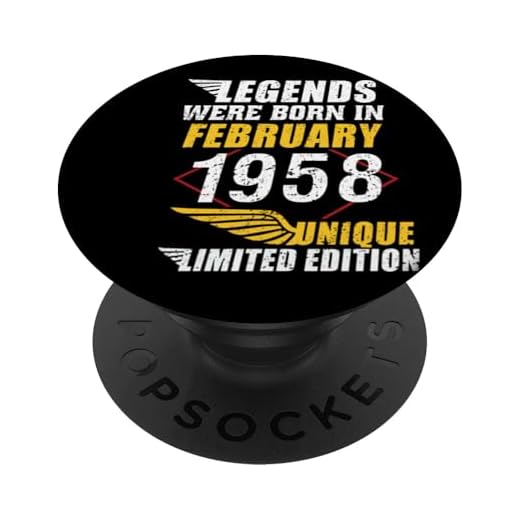 Cumpleaños Febrero 1958 Edición Limitada Regalo February PopSockets PopGrip Intercambiable