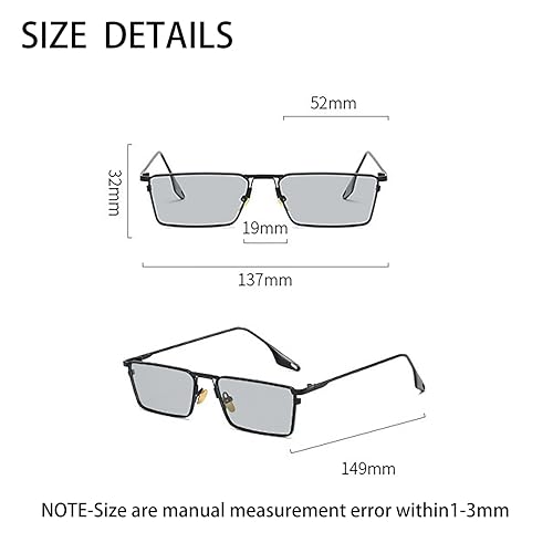 Fashion Metal Frame Rectangular Lens Women Men Sunglasses2