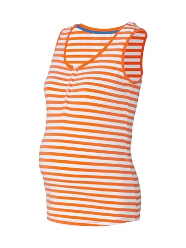 T-shirt nursing ärmlös randig, Orange – 811, S