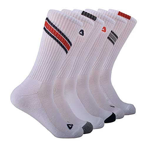 Fila mens Striped Half Cushion Crew Socks