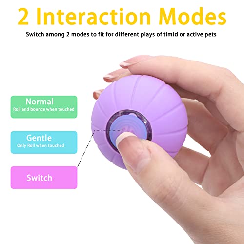 Maddemcute Interactive Cat Ball Toys With Led Lights,2 Modes Active Rolling Ball For Indoor Cats & Small Dogs,Usb Rechargeable Peppy Automatic Self-Propelling Ball For Puppy Small Medium Pets #TOP3