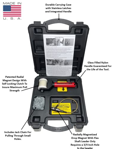 Original Magnepull Xp1000-Lc, Magnetic Wire Puller, Fishes And Pulls Wire Cable Behind Walls Or Tight Spaces, Flexible -Steel Leader, Rare Earth Magnet #TOP1