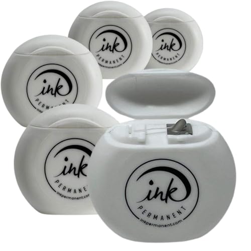 5 Pack Pre-Inked Eyebrow Mapping Thread, 20M Each, White
