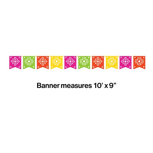 Creative Converting 324359 Papel Picado Decorative Banner 10" x 9ft Multicolor