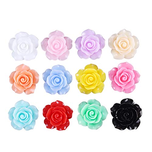 Scopri offerta per SUPVOX 100 pz Resina Rosa Fiori Perline Flatback cabochon abbellimento per Scrapbooking mestiere 10mm (Colori Assortiti)