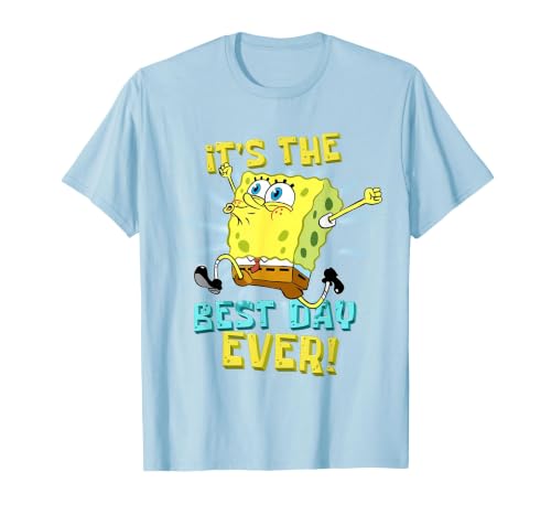 Spongebob It's The Best Day Ever! Birthday Kids Spongebob T-Shirt, Men, Baby Blue, Large