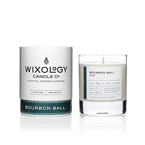 Wixology Cocktail Inspired Bourbon Soy Candle - Reusable Rocks Glass - Made In Kentucky - 7 Oz (Bourbon Ball) #TOP20