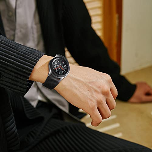 Easuny Compatible For Samsung Galaxy Watch 3 45Mm Band/Galaxy Watch 46Mm/Gear S3 Frontier, 22Mm Smart Watch Bands Silicone Quick Release Strap For Men, 3 Pack Of Black/Dark Blue/Space Gray #TOP4