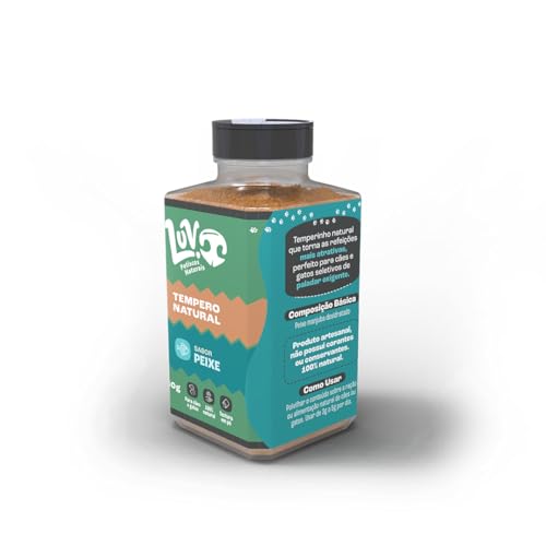 Tempero Natural Sabor Peixe 60g Luv Petiscos – Para Cães e Gatos, 100% Natural,
