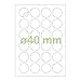 Gluetack –Etiquetas Adhesivas Redondas Blancas Ø 40 mm –100 Folios Adhesivos–24 Etiqueta/Hoja–2400 Pegatinas - Papel de Pegatina para Imprimir A4 con Adhesivo Superpermanente
