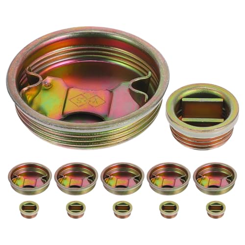 VILLCASE - VILLCASE 12 Stück Eisendeckel für 200L Ölfässer, Fassstopfen mit Dichtung Spundkappe Trommel Stecker Kappe Fass-spundkappen Spundkappe Aufschrauben Spundabdeckungen Trommelabdeckung Gewinde - -7%