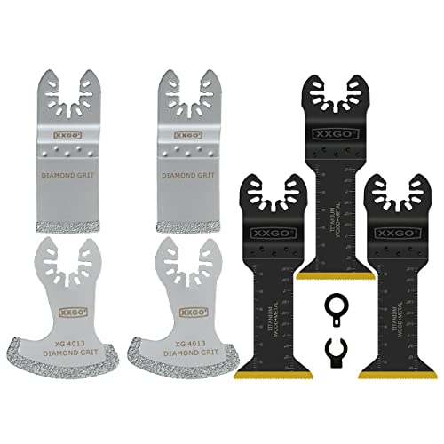 Xxgo 7 Pcs Titanium Diamond Multi Tool Blades For Wood Metal Nails Cutting And Grout Removal Xgm0610 #TOP28