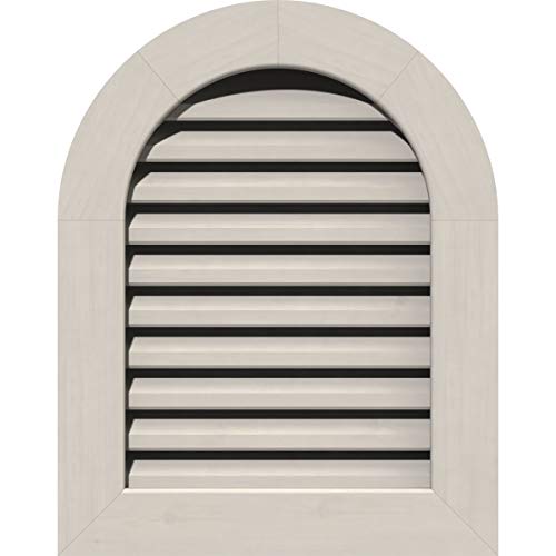Ekena Millwork GVWRT14X3601SFPWR Round Top Gable Vent Gable Vent, 14"W x 36" (19"W x 41"H Frame Size), Western Red Cedar, Primed by Ekena Millwork - Used condition - US$233.10