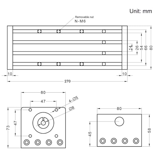 Guide linéaire double rail motorisé NEMA23 et axe vis à billes 150mm SFU1605 pour CNC