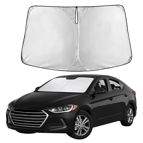 Image of Autovir Windshield Sun Shade Fit for 2017-2018 2019 2020 Hyundai Elantra Sunshade, Front Car Window Shades Sun Visor, Blocks UV Rays & Heat, Car Accessories
