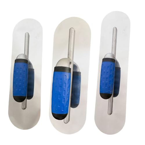 Juego de 3 paletas multiusos para enyesado de esquinas redondeadas de acero inoxidable con asas ergonómicas