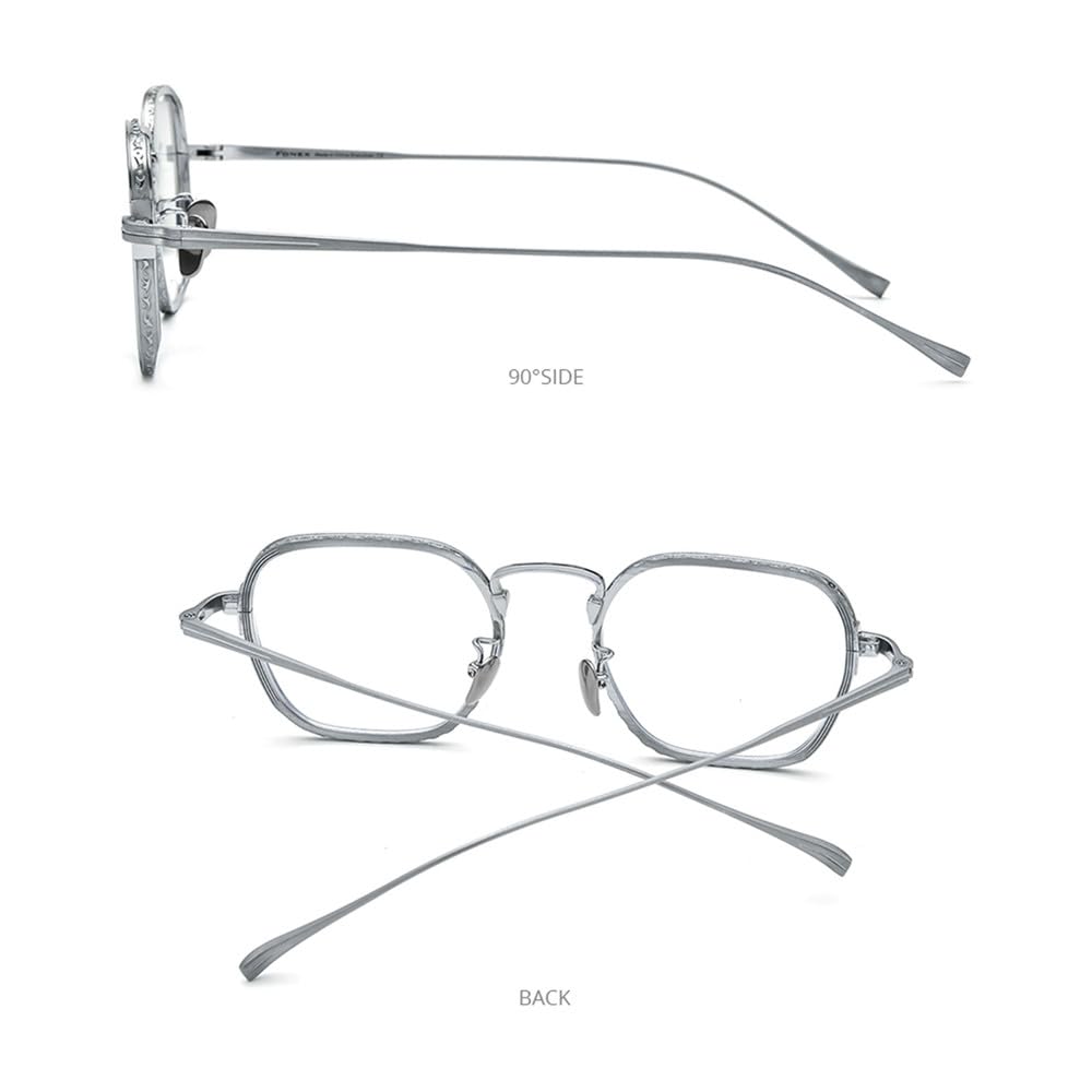 Monture de lunettes en titane pur pour hommes, lunettes de vue carrées rétro vintage