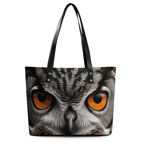 Sac à main en cuir imprimé yeux de hibou motif litchi