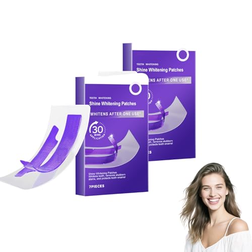 Strisce sbiancanti per denti - Kit professionale di strisce sbiancanti per denti, strisce correttive viola per macchie gialle, delicate per denti sensibili, sicure per lo smalto, 7 pezzi (2 scatole)