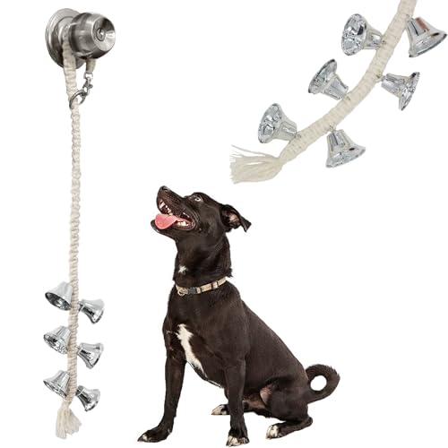 Canine Hanging Doorbells| 6 Canine Potty Coaching Bells| Adjustable Sturdy Braided Rope Door Bell for Canines to Ring to Go Outdoors(Silver, Massive) Canine Hanging Doorbells| 6 Canine Potty Coaching Bells| Adjustable Sturdy Braided Rope Door Bell for Canines to Ring to Go Outdoors(Silver, Massive)