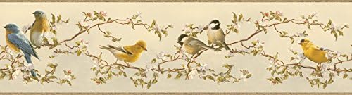 Chesapeake HTM48513B Louise Grey Songbird Portrait Wallpaper Border