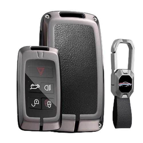 Étui en cuir pour clé de voiture LR4 Range Rover Jaguar E-Pace noir