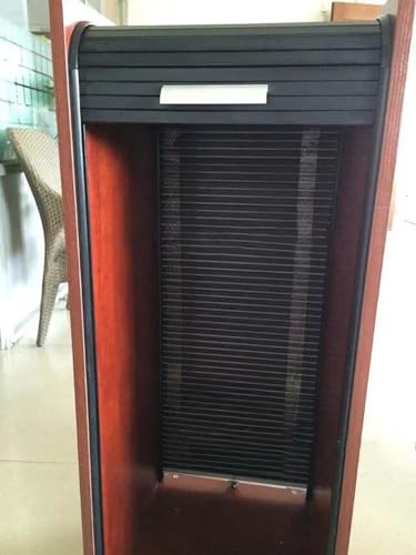 MLYAYE Custom Pull Down Kitchen Cabinet Door Replacement, Black Temporary Sliding Tambour Gate Kit for RV/Campervan/Home/Office, No Drilling/Easy to Install(W 32 x H 24 inch)