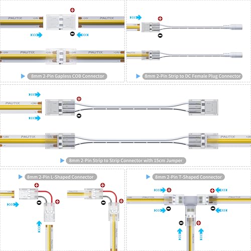 8mm Connectors Kit for COB led Strip Lights