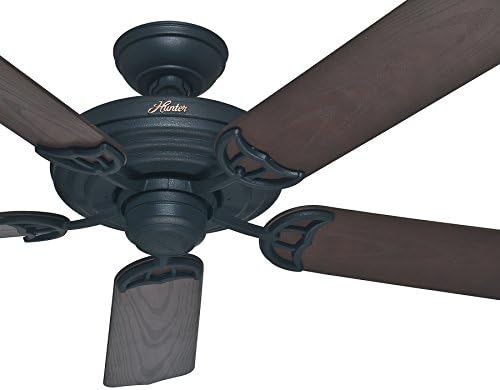 Hunter Fan 52 inch Outdoor Ceiling Fan in Matte Black with Stainless Steel Hardware to Resist Rust, 5 Blade (Renewed)